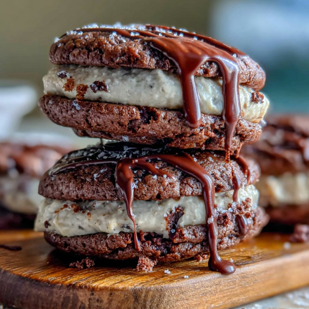 Mocha Brownie Cookie Sandwiches