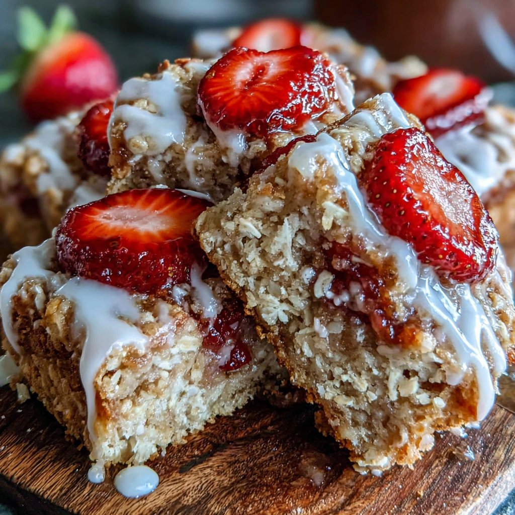 Frosted Strawberry Oatmeal Bars